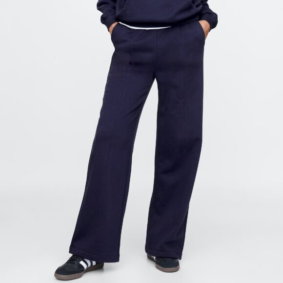 NWT Gap Women's Size Small Navy Blue Vintage Soft Wide Leg Sweatpants - Picture 1 of 6